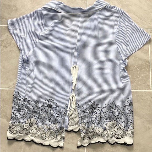 Anthro Floreat | Embroidered Striped Blouse NWT - Picture 3 of 6